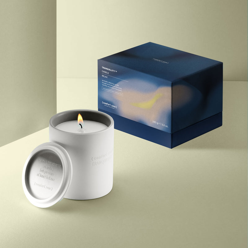 Comfort Zone: Merchandising Tranquillity™ Candle  Aromatische ontspannende geurkaars -
